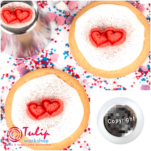 Насадка Валентин № 129 | L размер (Russian Pastry Tube #129 - Valentine Hearts | L size | By Tulip Workshop)