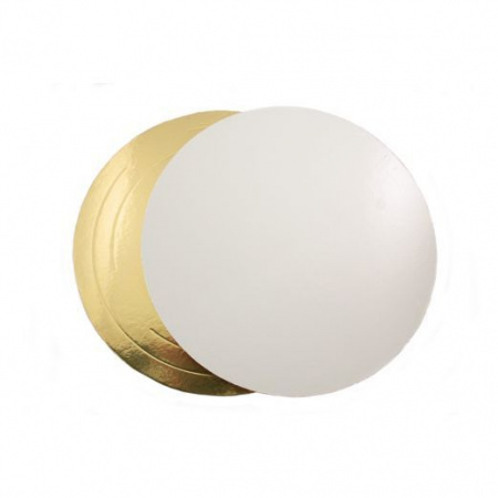 Подложка для торта усиленная Золото/Жемчуг 2х сторон. 3.2 мм, Ø 300 мм