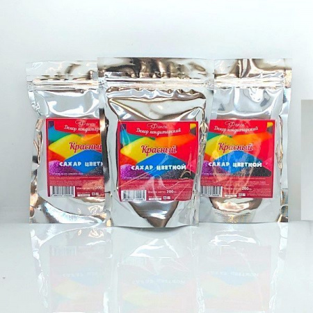Цветной Сахар Красный посыпка кондитерская 200 гр - 1 кг Цветной Сахар Красный посыпка кондитерская 200 гр - 1 кг