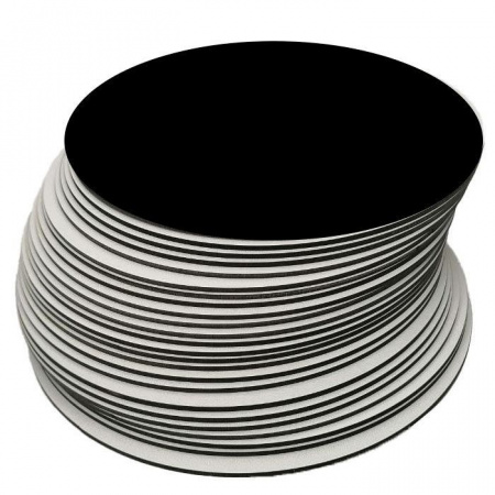 Подложка для торта Чёрный/Жемчуг 2х сторон. 1.8 мм, Ø 200 мм