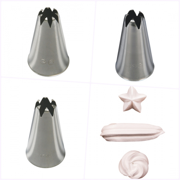 Кондитерская насадка полузакрытая звезда №36K, 171K, 192K, 195К | малый размер